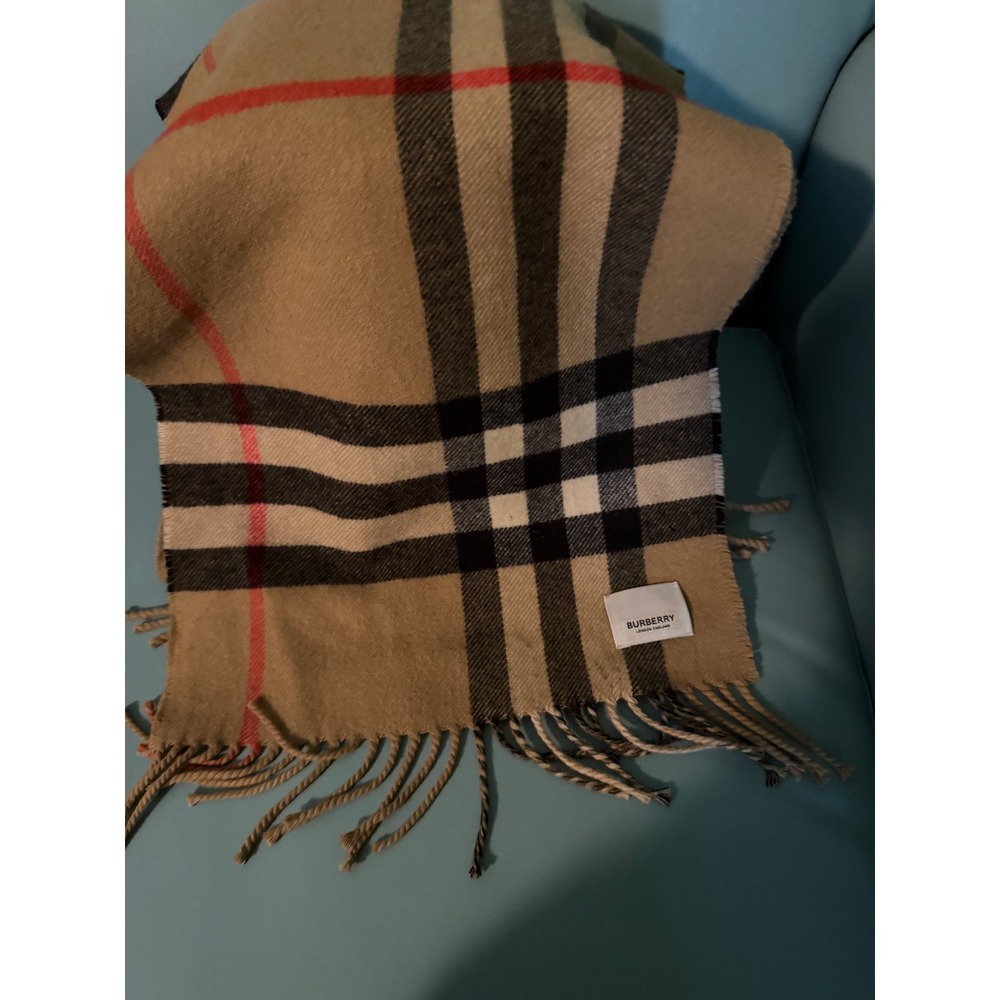64" long and 12" reversible authentic Burberry Nova Check and flip rhinestones